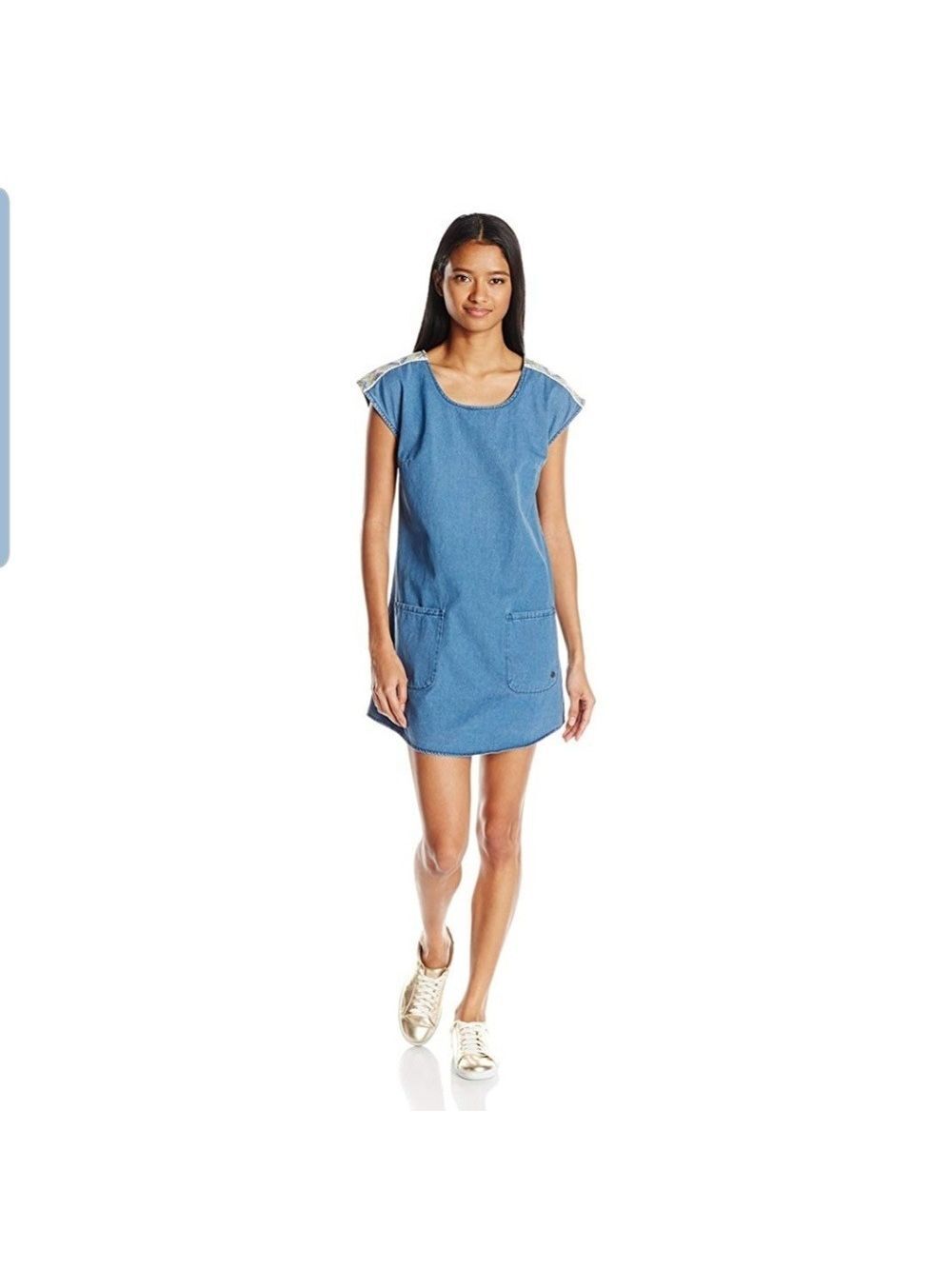 Roxy Denim Dress Light Blue Size Medium